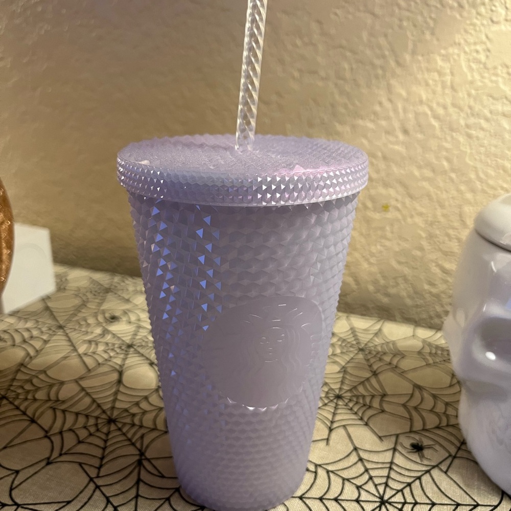 Textured Lavender Studded Tumbler with Straw Grande